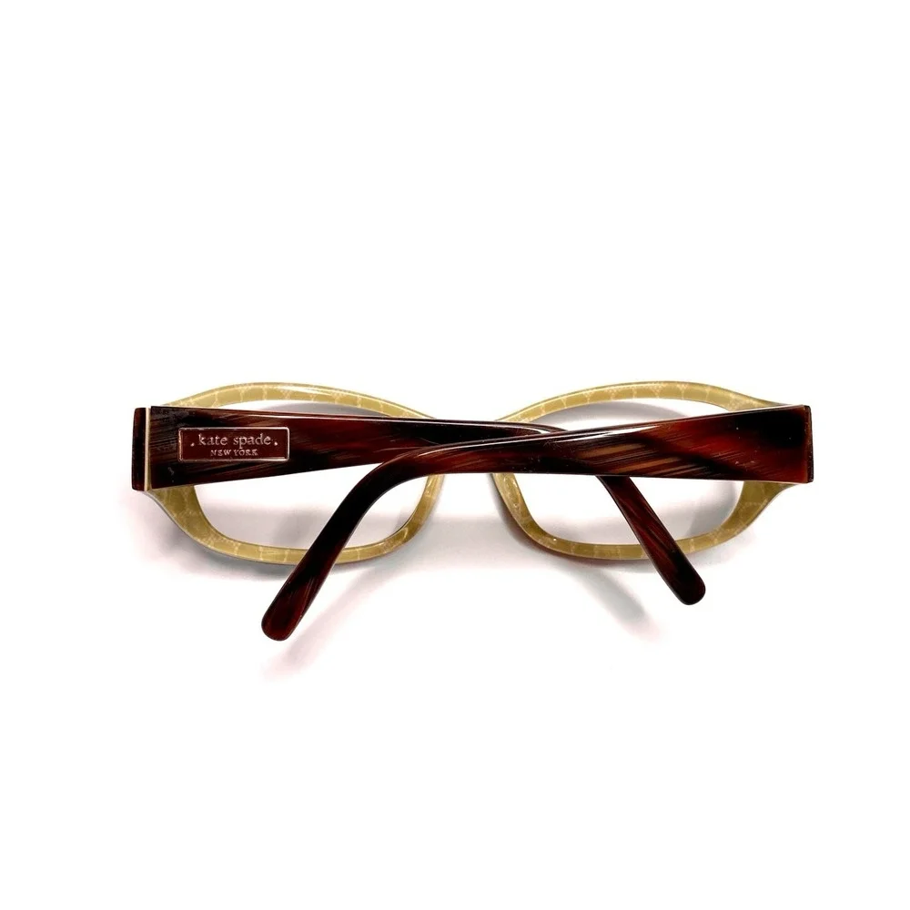 NEW Kate Spade NY Brown Oval Wrap Glasses Green Interior Italy DEE/S 54 17 120